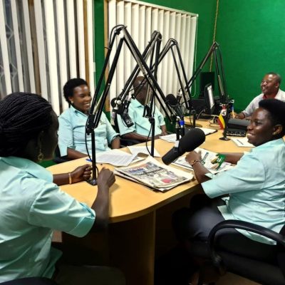 Team in Mbarara on a talk show at Radio West